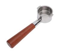 Cryfokt 51mm Stainless Steel Bottomless Portafilter with Wooden Handle for Coffee Machine 2 Ears Puck Screen, Universal Fit, Cafe Quality