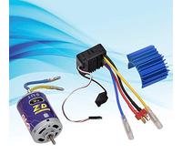 Cryfokt 540 Brushed Motor ESC Set Kit Resistance Strong Current Capacity for 1/10 RC Buggy Truggy Truck Crawler Blue/Orange/Black 36mm" X 32mm X 18mm (Blue)