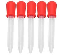 Cryfokt 5ml Calibrated Transfer Pipettes 5Pcs Silicone for Liquid Dropping and Arts Crafts Projects (Red)