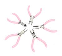 Cryfokt 5pc Mini Pliers Set in Pink - Premium Metal Handwork Tools for Jewelry Making and Crafts