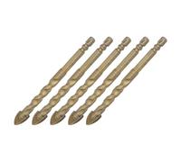 Cryfokt 5Pcs Cross Spearhead Drill Bits Set Durable Carbide Drill for Glass