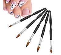 Cryfokt 5pcs Nail Art Brush Set for Professional and Home Use, Portable Drawing and Carving Tool, Lightweight Plastic, 14.5cm