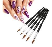 Cryfokt 5pcs Nail Art Brush Set for Professional and Home Use, Portable Drawing and Carving Tool, Lightweight Plastic, 14.5cm