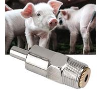 Cryfokt 5PCS Stainless Steel Nipple Drinker with Compact Design to Save Water for Farm Animals Like Cows and Pigs, Durable Silver 2.4" X 0.8"