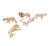Cryfokt 6 Pcs Lions Model Set Lifelike Mini Wild Animals Statue for School Project, Unique Molding Texture and Painted Details, Lions Family Figures Decoration