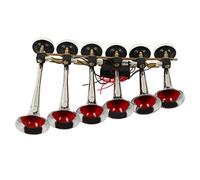 Cryfokt 6 Trumpet Air Horn, Super Loud Electric Loud Air Pressure for Trucks, Buses, Boats, Durable Metal 12V 24V