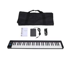 Cryfokt 61-Key Foldable Digital Piano Keyboard with Sustain Pedal Portable Design for Beginners Learning on the Go
