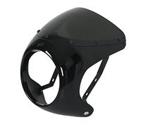 Cryfokt 7in Motorcycle Headlight Fairing, Durable Protective Windshield, Improves Stability for Most Motorcycles, ABS Material, Universal Fit (Glossy Black)