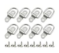 Cryfokt 8PCS D Rings Anchors, D Rings Tie Down Anchors with Screws, Easy Installation, Versatile 304 Stainless Steel Heavy Duty Surface Mount for Truck Trailer Boat, Silv (6x28 Ring with Screws)