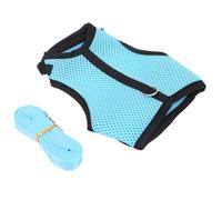 Cryfokt Adjustable Mini Pet Harness and Leash Set for Rabbits Guinea Pigs Soft Mesh Comfortable Vest (Light Blue)