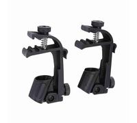 Cryfokt Adjustable Shockproof Drum Microphone Clamps for Hands-Free Recording or Amplification, 2 Pcs Black Drum Mount Clips for Set Rim, 18-22mm Diameter Mic, Durable Plastic Material