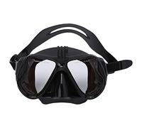 Cryfokt Adult Diving Face Shield with Safety Tempered Glass Lens Lightweight Adjustable Design for Swimming and Underwater Exploration (Black)