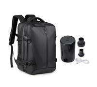 Cryfokt Anti Theft Lock Compression Backpack with Pump, 36L to 55L Extra Large Capacity Expandable Travel Backpack, WaterResistant 17.3in Laptop Backpack, Dry and Wet Separation