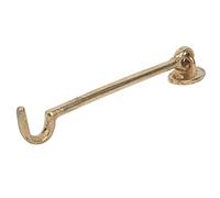 Cryfokt Antique Brass Rustproof Window Latches High Strength Security Hook Wind Brace for Home Office Factory 6.7 X 1.2in (Brass Color)