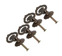 Cryfokt Antique Cabinet Handles Vintage Style Decorative Drawer Pulls for Wooden Boxes 4 Sets Bronze Color 3.8cm