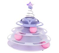 Cryfokt Antislip Cat Ball Toy Roller 3 Levels Easy to Clean Interactive Turntable Track Toy for Swatting,Great for One or More Cats (Type 2)