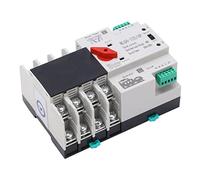 Cryfokt Automatic Transfer Switch High Temperature Resistant Dual Power Transfer Switch for Home Factory Laboratory Shopping Mall PC Silver AC400V (63A)