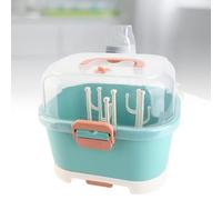 Cryfokt Baby Bottle Storage Box Compact and Practical for Home, Plastic Nursing Bottle Storage Drainer, for Baby and Tableware (Green)