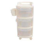 Cryfokt Baby Diaper Changing Cart, 3 Layer Essential Drawer for Newborn Nursery with Wheels