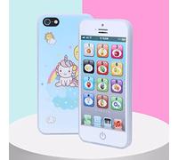 Cryfokt Baby English Learning Machine with Simulated Mobile Phone Modeling for Auditory and Thinking Ability Development, Safe Non- Material for 4.92 X 2.36 X 0.31in Size, Black (White)