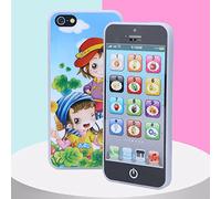 Cryfokt Baby English Learning Machine with Simulated Mobile Phone Modeling for Auditory and Thinking Ability Development, Safe Non- Material for 4.92 X 2.36 X 0.31in Size, Black (Black)