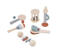 Cryfokt Baby Musical Instruments Safe Wooden Toys for Music Education, Includes Castanet, Handbell, Small Horn for Toddlers, White Ash Wood Material