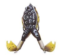 Cryfokt Bait Double Propeller Feet High Simulation for Predator Fishing Silicone+Stainless Steel (Black Yellow)