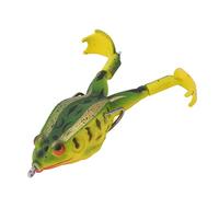 Cryfokt Bait Double Propeller Feet High Simulation for Predator Fishing Silicone+Stainless Steel (Gold Green)