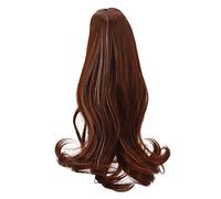 Cryfokt BJD Doll Wig Long Dark Brown Curly Heat Resistant for 8-9in Dolls - Simulation Scalp Design