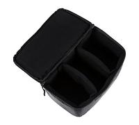 Cryfokt Black Padded Bag Pouch for Camera Lens with Overlap Zipper Protection and Carry Strap 10.2 * 5.9 * 5.5inch