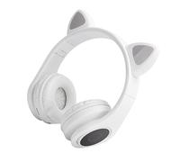 Cryfokt Bluetooth 5.0 Headset with Microphone and LED for Hands-Free Calling and Music Listening for Young People Attractive Design (White)