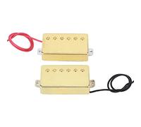 Cryfokt Brass Alnico5 Magnet Humbucker Pickup Full Round Sound Small Distortion Noise for Heavy Metal Rock Music Golden Electric Guitar Pickup 2Pcs Humbucker