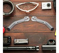 Cryfokt Bright Color Aluminum Alloy Bicycle Handlebar Bar End Set, Simple and Elegant Design for Mountain Bike, 2 Pcs - Red/Silver for 6.9in Handlebar (Silver)