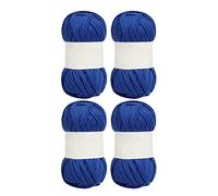 Cryfokt Bright Color Wide Spaghetti Yarn Soft Cotton Rug Yarn for Crocheting DIY, 5Pcs Knitting for Craft Enthusiasts (Dark Navy Blue)