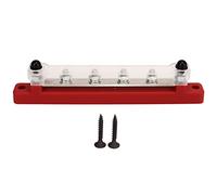 Cryfokt Bus Bar 12V to 48V 150A Power Distribution Block, Marine Bus Bar Terminal Block with Brass Plate, M6 Screw, for Automotive, Car, Boat, ABS, Zinc Alloy (Red)