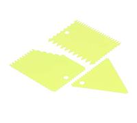 Cryfokt Cake Cream Scraper Flexible Dough Cutter Tool Variety of Shapes Lightweight Plastic Cream Smoother 3PCS for Pastry Decor (Green)