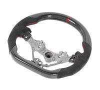 Cryfokt Carbon Fiber Racing Steering Wheel with Suede Hand Grips Red Stitching Fit for 2017-2020, 12 O-Clock Ring, Flat Bottom D-Type Racing Design, Fit for Enthusiasts