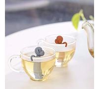 Cryfokt Cartoon Monkey Loose Tea Strainer Infuser, Non- Silicone Tea Filter for Enjoyable Brewing, 2pcs Coffee Grey for Fans