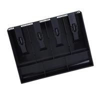 Cryfokt Cash Drawer Register Insert Tray Durable Quality 4 Bills 3 Coins Organizer Easy to Use for Cash Register Operator (Black)