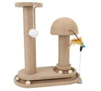 Cryfokt Cat Scratching Post with Interactive Turntable, Sisal | Stable Density Board Base, Hanging Ball Toy, for Indoor Cats, Scratch Tower with Exercise Activity
