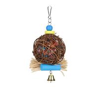 Cryfokt Chewing Toy Rattan Ball with Paper Strips for Mental Stimulation for Small Birds, 100% Natural Materials