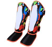 Cryfokt Children Leg Protector and Boxing Shin Guards, Comfortable Footguards for Sanda Training, Black S Size, 1 Pair (graffiti-black)