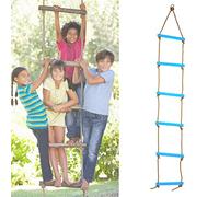 Cryfokt Children's Six Section Climbing Ladder Adjustable Height for Improved Coordination - Home/Children's Clothing Store (Blue)