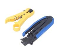 Cryfokt Coax Crimper Tool Kit Durable with Stripping Tool and 10pcs Connectors for Satellite TV Installation