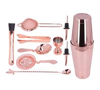 Cryfokt Cocktail Shaker Stainless Steel Drink Mixer Set Fun Visual Elements Bar Tool for Various Occasions 304 Stainless Steel 11PCS (Rose Gold)