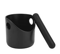Cryfokt Coffee Knock Box Anti-Slip Grounds Bucket Practical Waste Container for Coffee Shop and Bar, Eco-Friendly Black Accessories for Milk Tea Shop (Straight Mouth)
