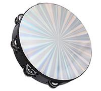 Cryfokt Colorful 10in Tambourine Hand Held Drum with Double Row Jingles, Perfect for Musicians, Made of ABS, 1 Piece