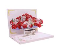 Cryfokt Compact Design 3D Pop Up Card with Voice Recording, Floral Greeting Card for Mother Day Anniversary Present
