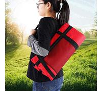 Cryfokt Compact Outdoor Folding Cushion with Mesh Back Pocket, Portable Picnic Mat for Stadium Beach Camping, Blue, 1pc (Red)