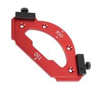 Cryfokt Corner Router Template, Multi Functional Aluminum Alloy R50 T50 Radius for Beveled Outer Inner Rounded Corners Round Corner Jig with Positioning Blocks for Woodworking Trimming